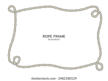 Rope border and frame. lasso twisted and crisscrossed until a rectangle.