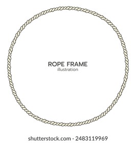 Rope border and frame. lasso twisted and crisscrossed until a circle.