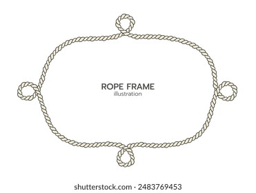 Rope border and frame. lasso twisted and crisscrossed until a rectangle.