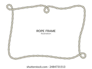 Rope border and frame. lasso twisted and crisscrossed until a rectangle.