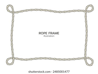 Rope border and frame. lasso twisted and crisscrossed until a rectangle.