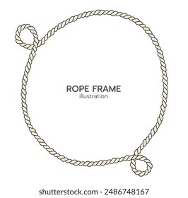 Rope border and frame. lasso twisted and crisscrossed until a circle.