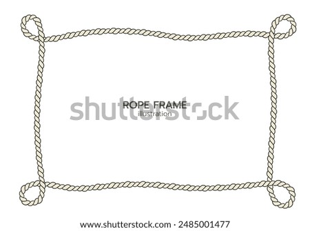 Rope border and frame. lasso twisted and crisscrossed until a rectangle.