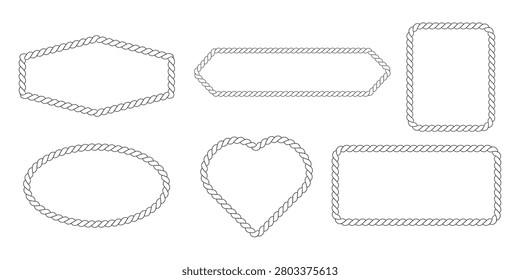 Rope border frame templates for photo editing and design