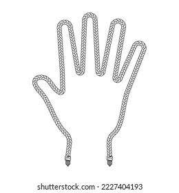 rope border hand pattern frame vector illustration.