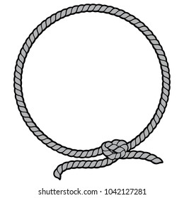 Rope Border Lasso Illustration - A vector cartoon illustration of a Rope Border Lasso concept.