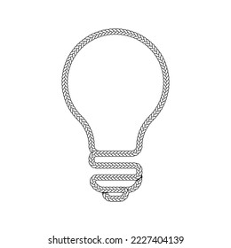 rope border light bulb pattern frame vector illustration.