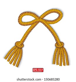 rope bow isolated on white background vector