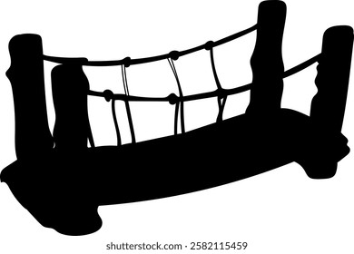 rope bridge silhouette on white background vector