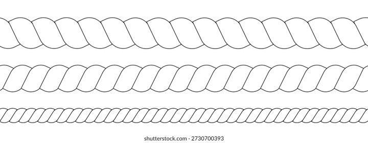 Cepillo de cuerda simple cuerda decorativa para marcos y bordes. Textura de cuerda marina. Cordón grueso o conjunto de elementos de alambre.