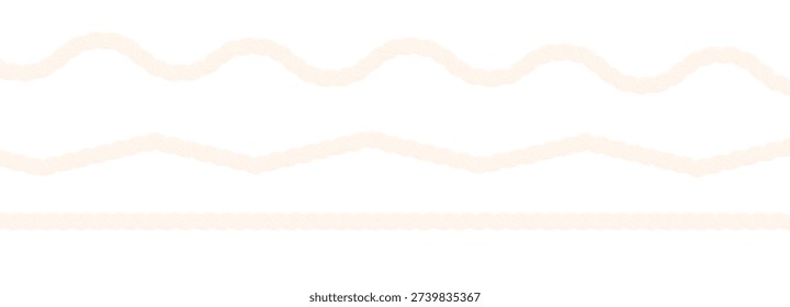 Rope brush simple decorative rope for frames and borders. Marine rope texture. Thick cord or wire element set.