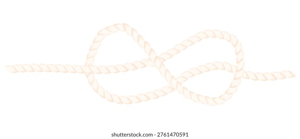 Rope brush simple decorative rope for frames and borders. Marine rope texture. Thick cord or wire element set.