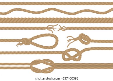 Rope brushes with different knots set