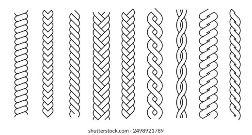 Juego de pinceles de cuerda. Colecciones de línea de cuerda.
