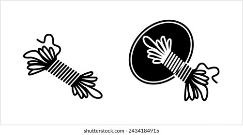 Rope Bundle Icon, String Bundle Icon, Coir, Plastic Rope Vector Art Illustration