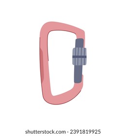 rope carabiner clip cartoon. safety hook, steel carbine, extreme mountain rope carabiner clip sign. isolated symbol vector illustration
