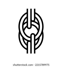 rope chain line icon vector. rope chain sign. isolated contour symbol black illustration