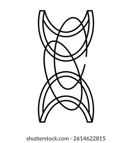 rope chain line icon vector. rope chain sign. isolated contour symbol black illustration