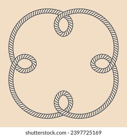 a rope circle with four knots in it