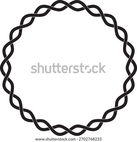 rope circle frame twisted double line nautical border vintage marine design rustic outline decorative vector emblem logo template round shape stylish art