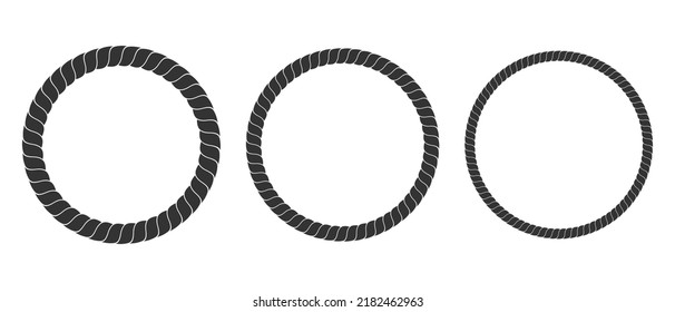 Rope Rope Circle. Vector Illustration Of A Black Nautical Lasso