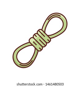Rope climbing filled line icon logo design 