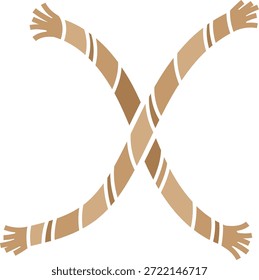 Logotipo de la letra X del concepto de la cuerda