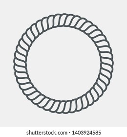 Rope cord frame circle pattern ornamental vector
