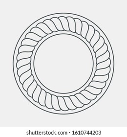 Rope cord frame circle pattern ornamental quality vector illustration cut