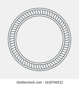 Rope cord frame circle pattern ornamental quality vector illustration cut