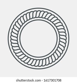 Rope cord frame circle pattern ornamental quality vector illustration cut
