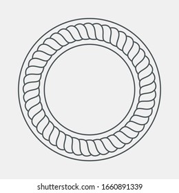 Rope cord frame circle pattern ornamental quality vector illustration cut