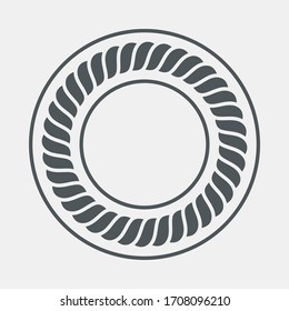Rope cord frame circle pattern ornamental quality vector illustration cut