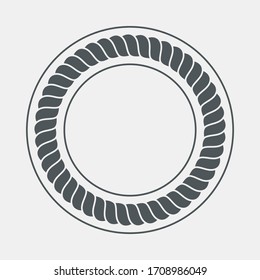 Rope cord frame circle pattern ornamental quality vector illustration cut