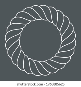 Rope cord frame circle pattern ornamental quality vector illustration cut