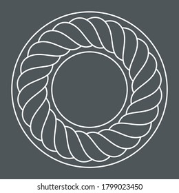 Rope cord frame circle pattern ornamental quality vector illustration cut