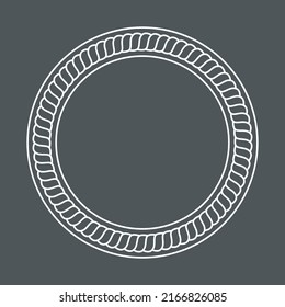 Rope cord frame circle pattern ornamental vector