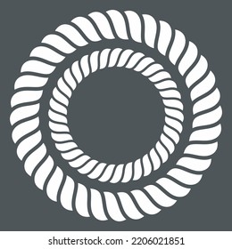 Rope cord frame circle pattern ornamental vector