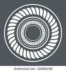 Rope cord frame circle pattern ornamental vector