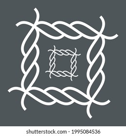 Rope cord frame square pattern ornamental decoration element quality vector illustration cut