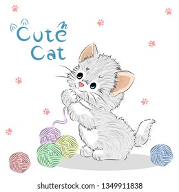 rope cute cat paw background font netting