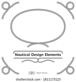 Rope design elements. Frame for text of marine theme. Template for nautical design. Sea speech bubble. Vector