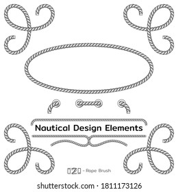 Rope design elements. Frame for text of marine theme. Template for nautical design. Sea speech bubble. Vector