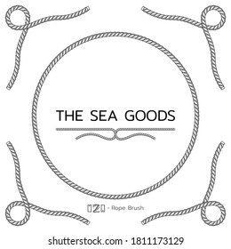 Rope design elements. Frame for text of marine theme. Template for nautical design. Sea speech bubble. Vector