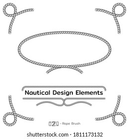 Rope design elements. Frame for text of marine theme. Template for nautical design. Sea speech bubble. Vector