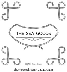 Rope design elements. Frame for text of marine theme. Template for nautical design. Sea speech bubble. Vector