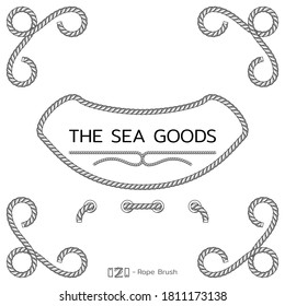 Rope design elements. Frame for text of marine theme. Template for nautical design. Sea speech bubble. Vector