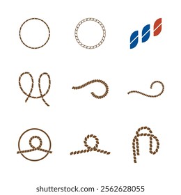 Rope Design Set  Drawing Logo Illustration