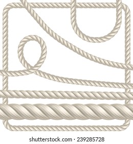 Rope of different shapes. Seamless vector 