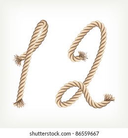 Rope digits 1, 2